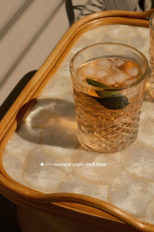Rattan & Capiz Tray