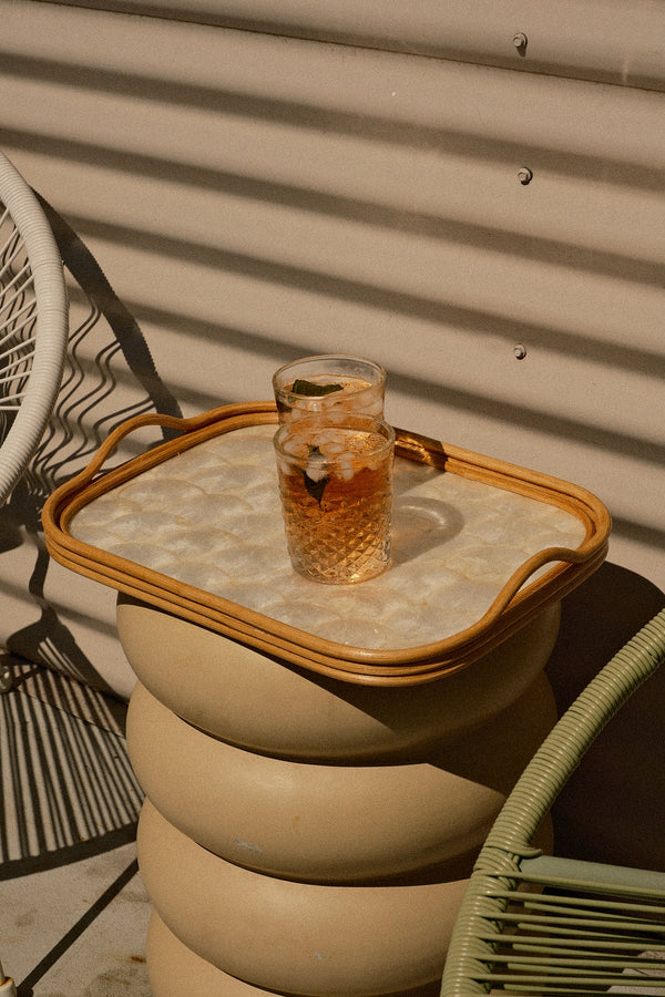 Rattan & Capiz Tray