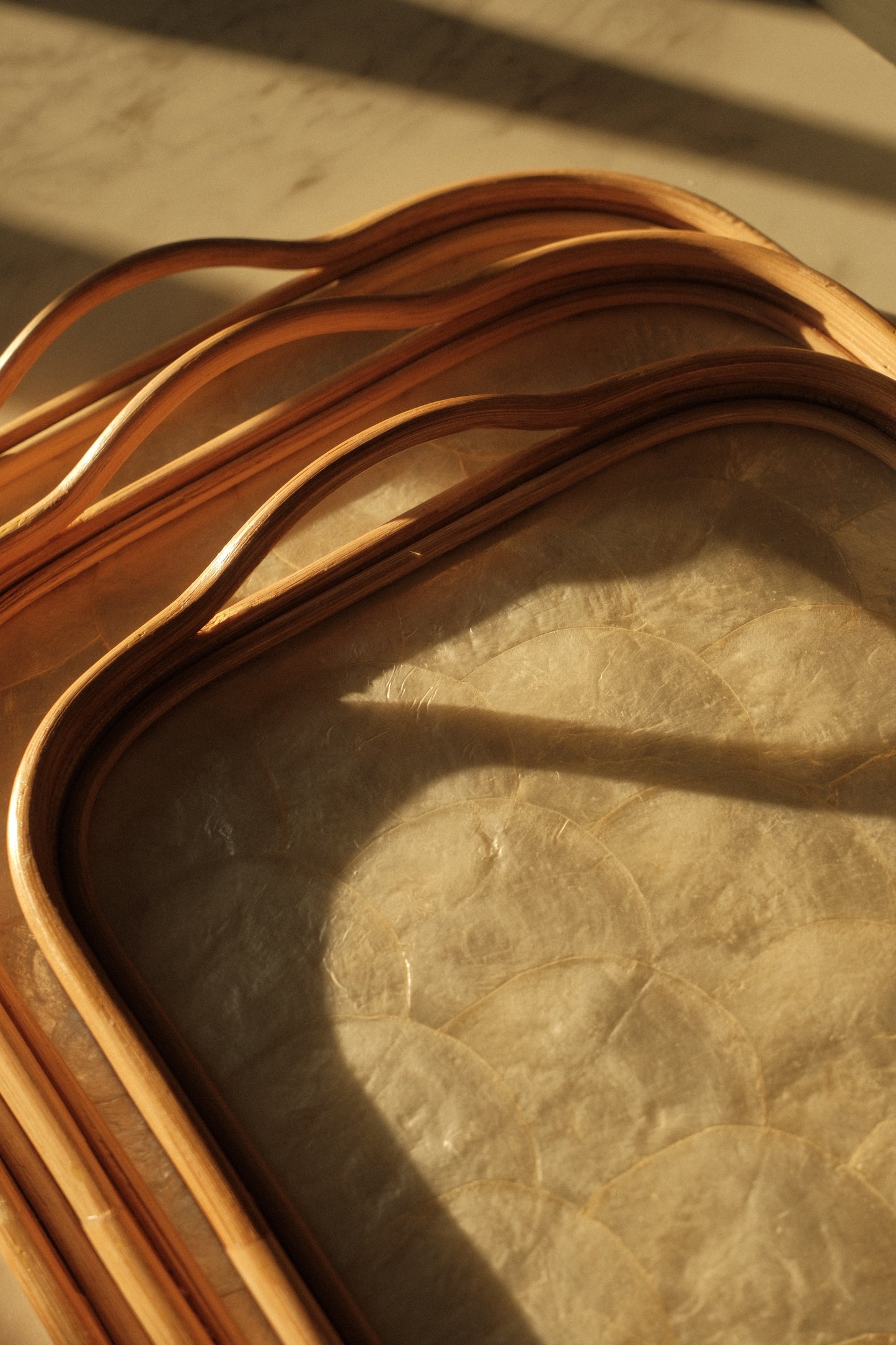 Rattan & Capiz Tray