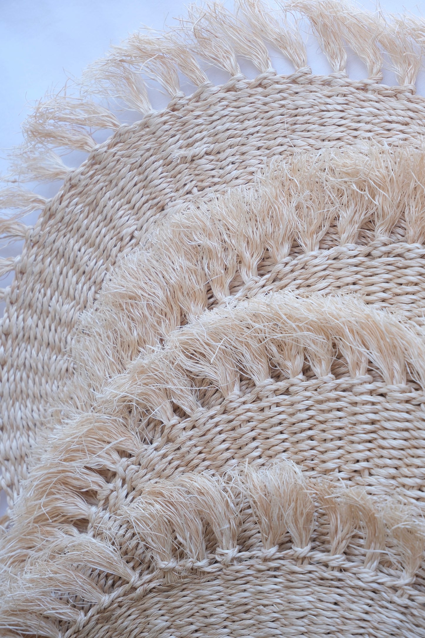 Handwoven abaca placemat natural fibre woven texture