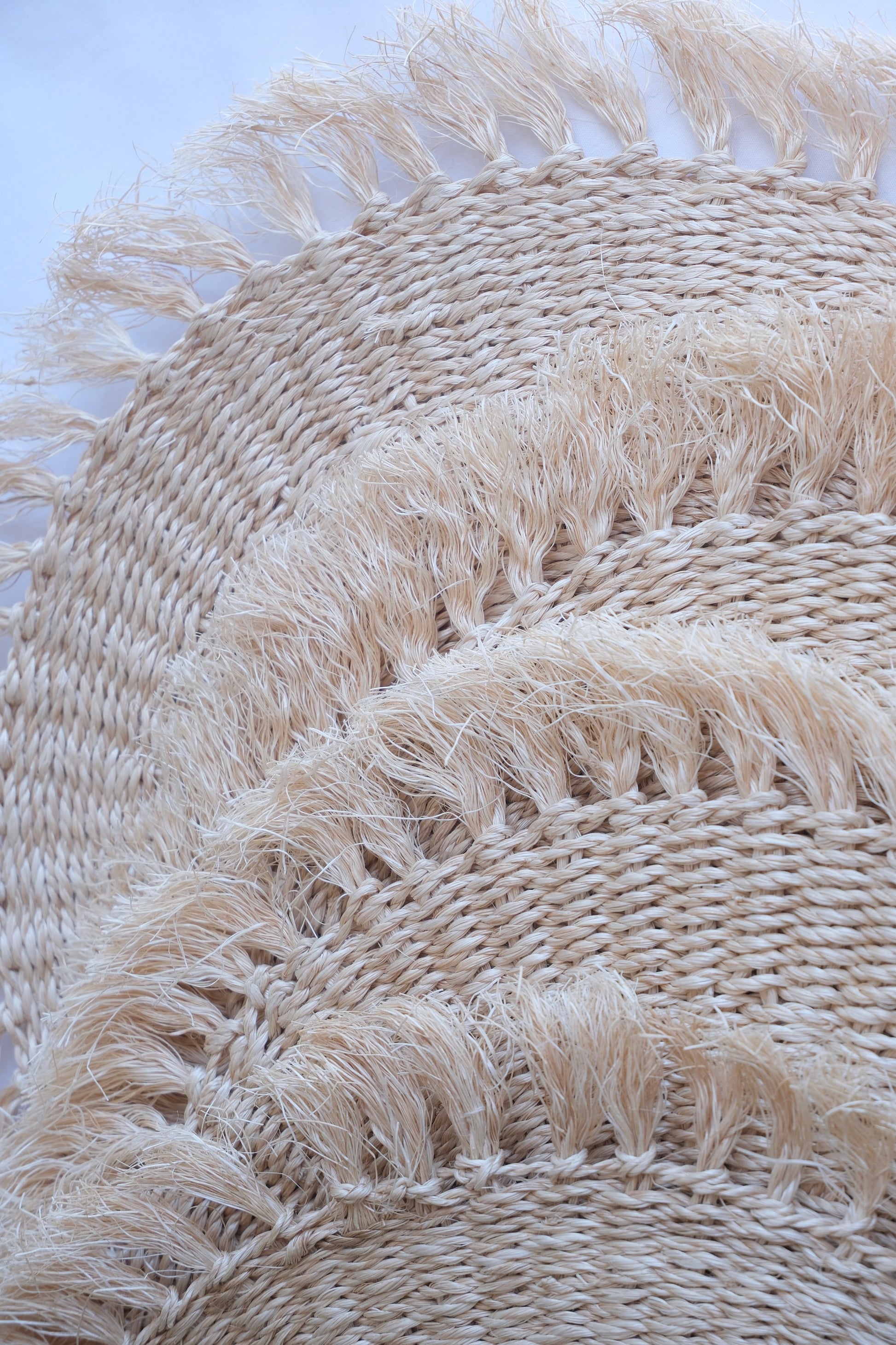 Handwoven abaca placemat natural fibre woven texture